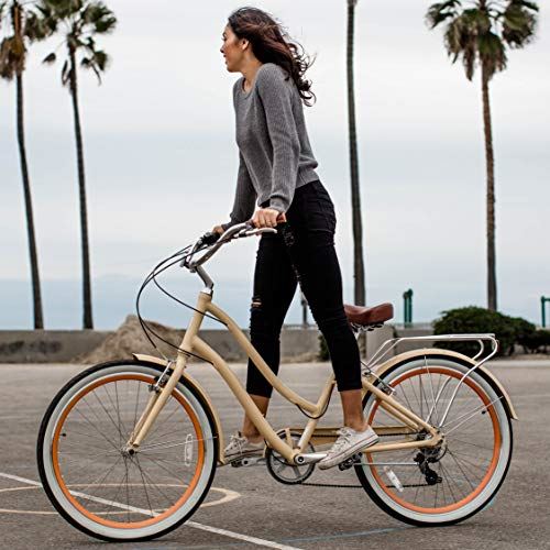 Women’s 7-Speed Step-Through Hybrid Cruiser Bicycle