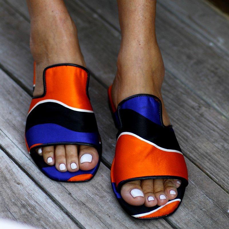 Satin Summer Flat Heel Slippers