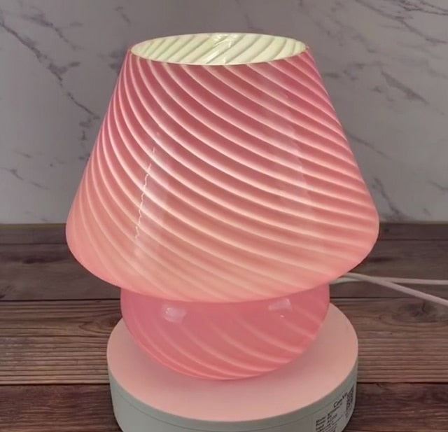 Glass Mushroom Table Lamp Living Room Bedroom Bedside Table Lamp
