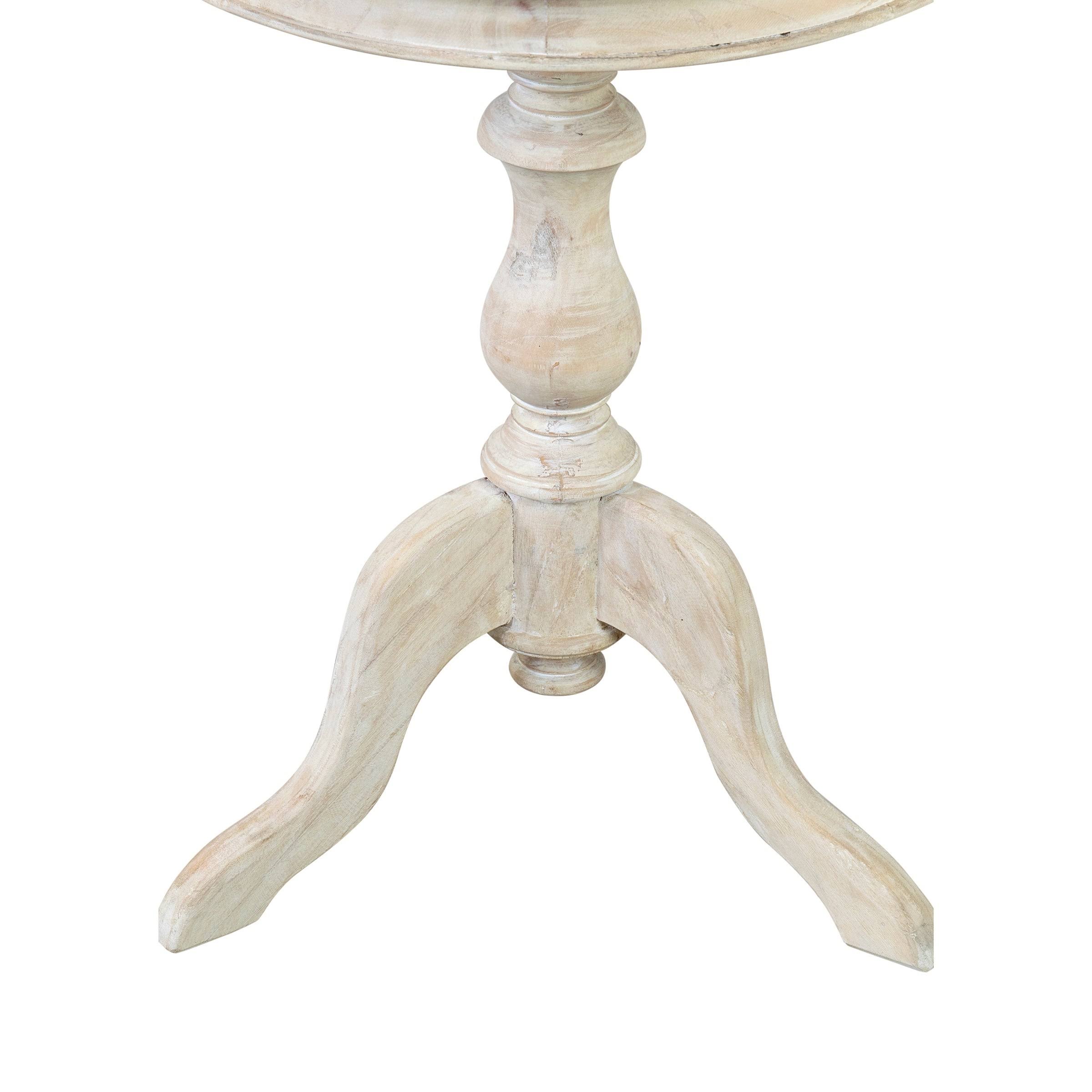 Allura Pedestal Round End Table Natural Wash - East at Main