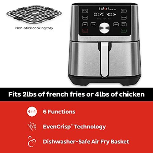 6-in-1 Air Fryer, 6 Quart, 6 One-Touch Programs, Air Fry