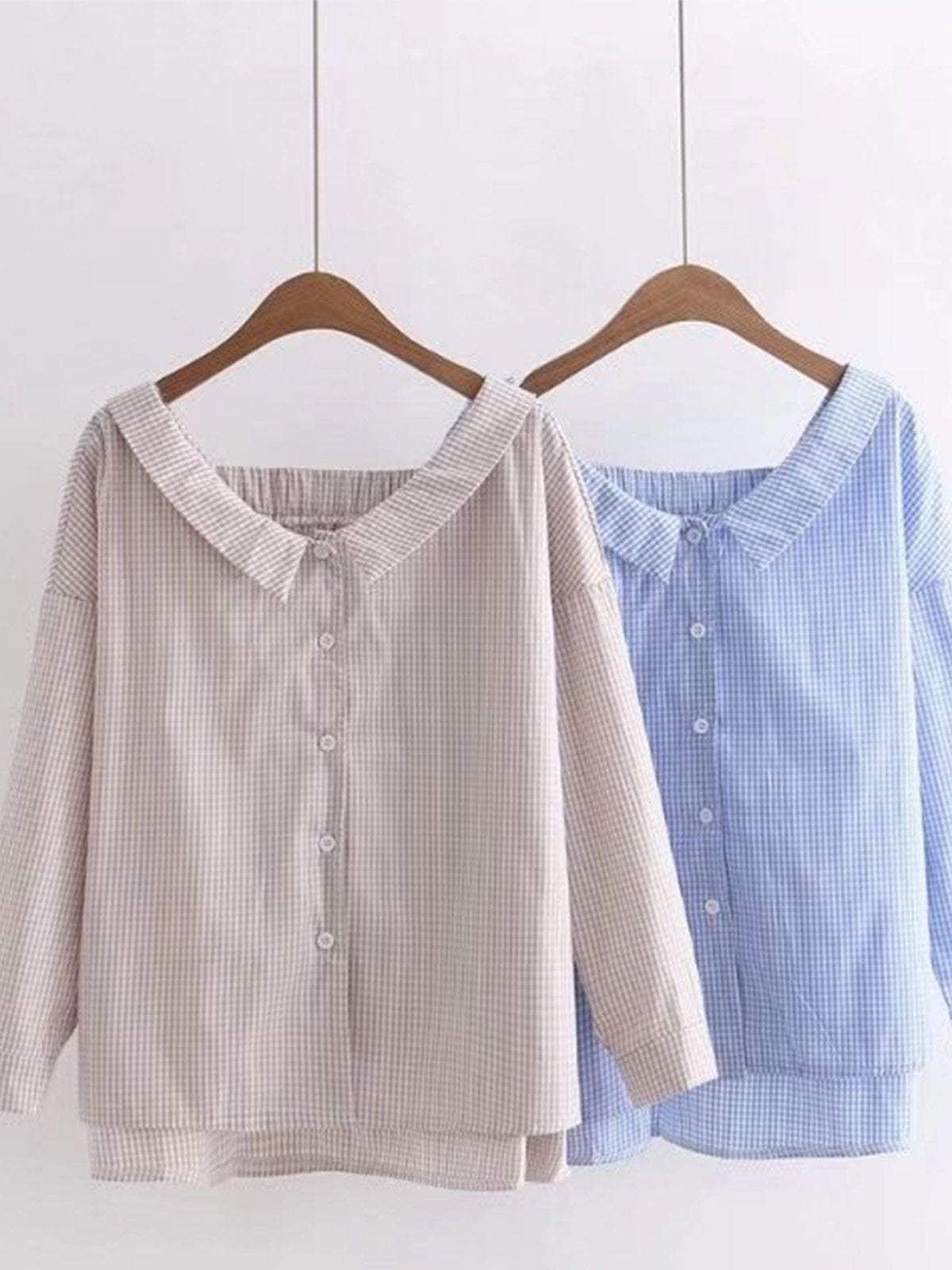 Women Casual Peter Pan Collar Tops Tunic Blouse Shirt