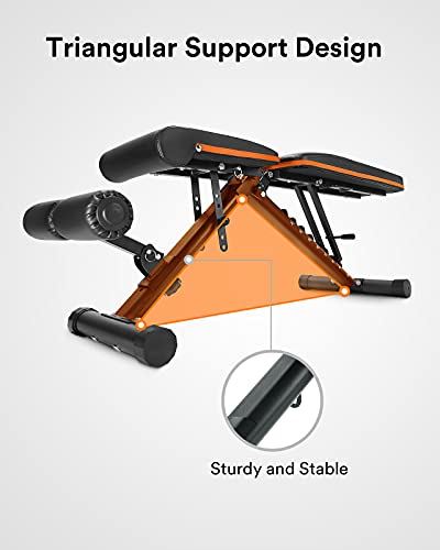 UREVO Weight Bench, Adjustable Weight Bench Strength Training Benches Folding with Leg Extension