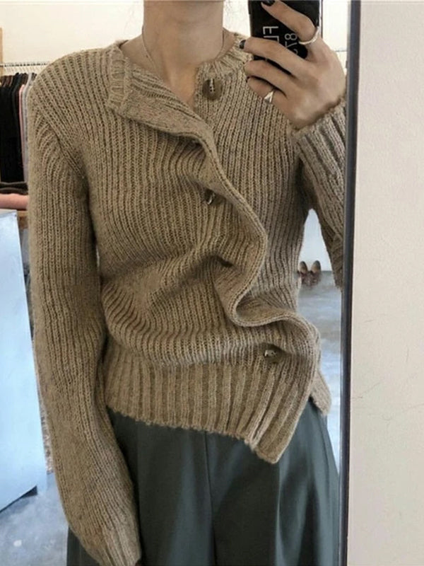 Fashion Irregular Knit Sweater Coat