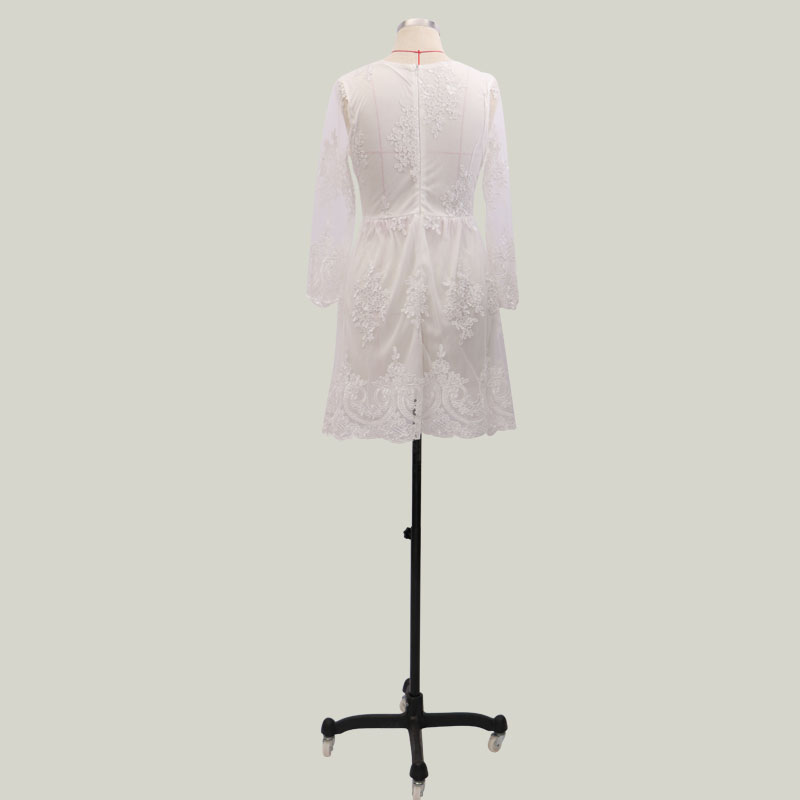 White V-Neck Floral Skater Dress