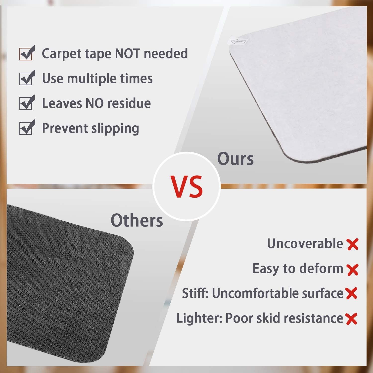 MBIGM 8′�?X 30′�?(15 in Pack) Non-Slip Carpet Stair Treads Non-Skid, Brown