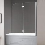 Shower Door Swing Bathtub Screen, 1/4′′ Tempered Glass, Brushed Nickel