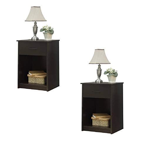 Set of 2 Nightstand MDF End Tables with Multiple Colors for Bedroom