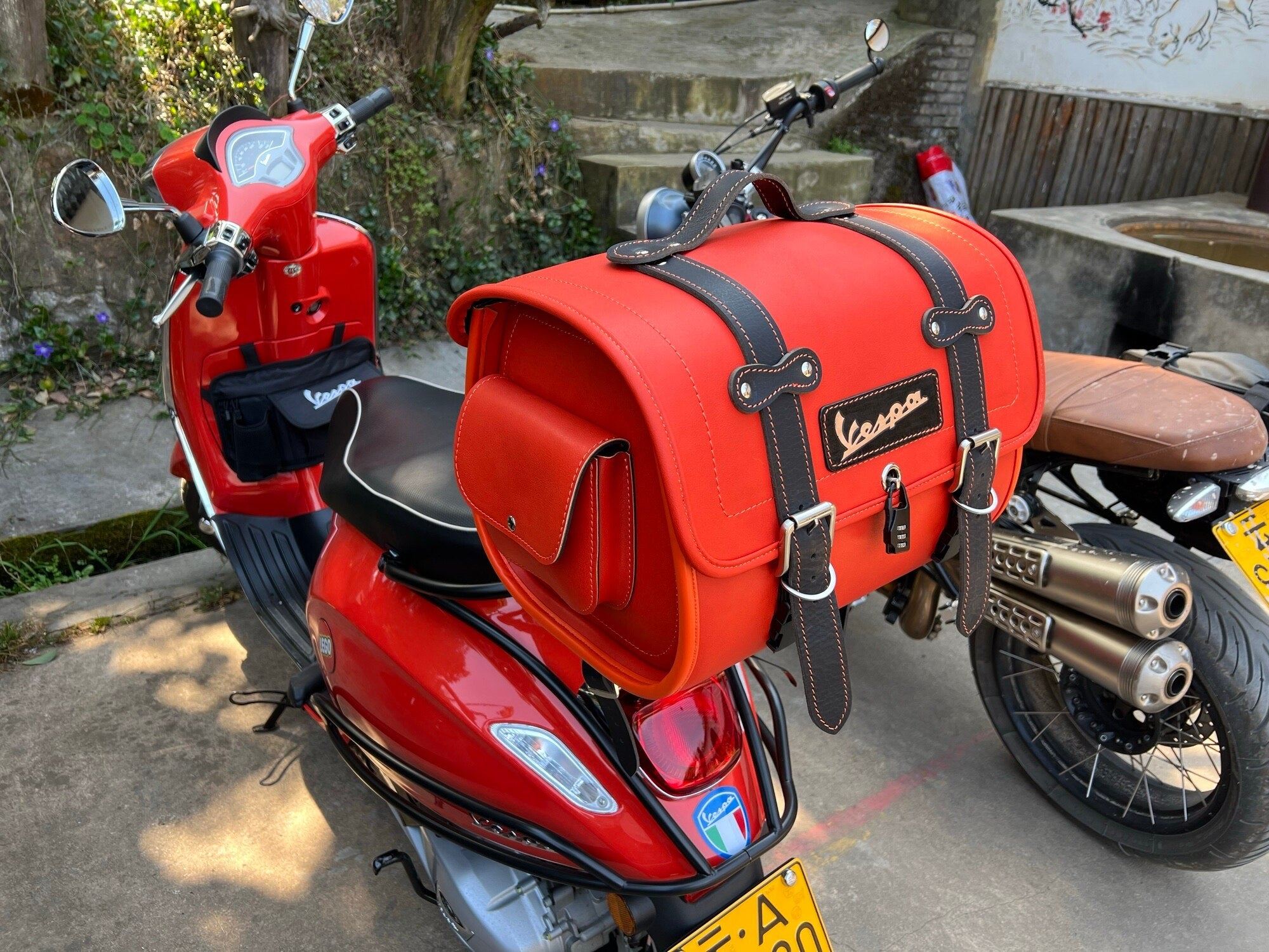 100% Cow Leather Motorcycle Scooter Tail Rear Bag | Handmade Handbag Tote