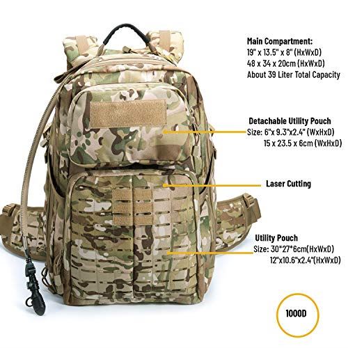 MT Military Tactical Pack,24 Hours Molle Rucksack,Adventure Backpack