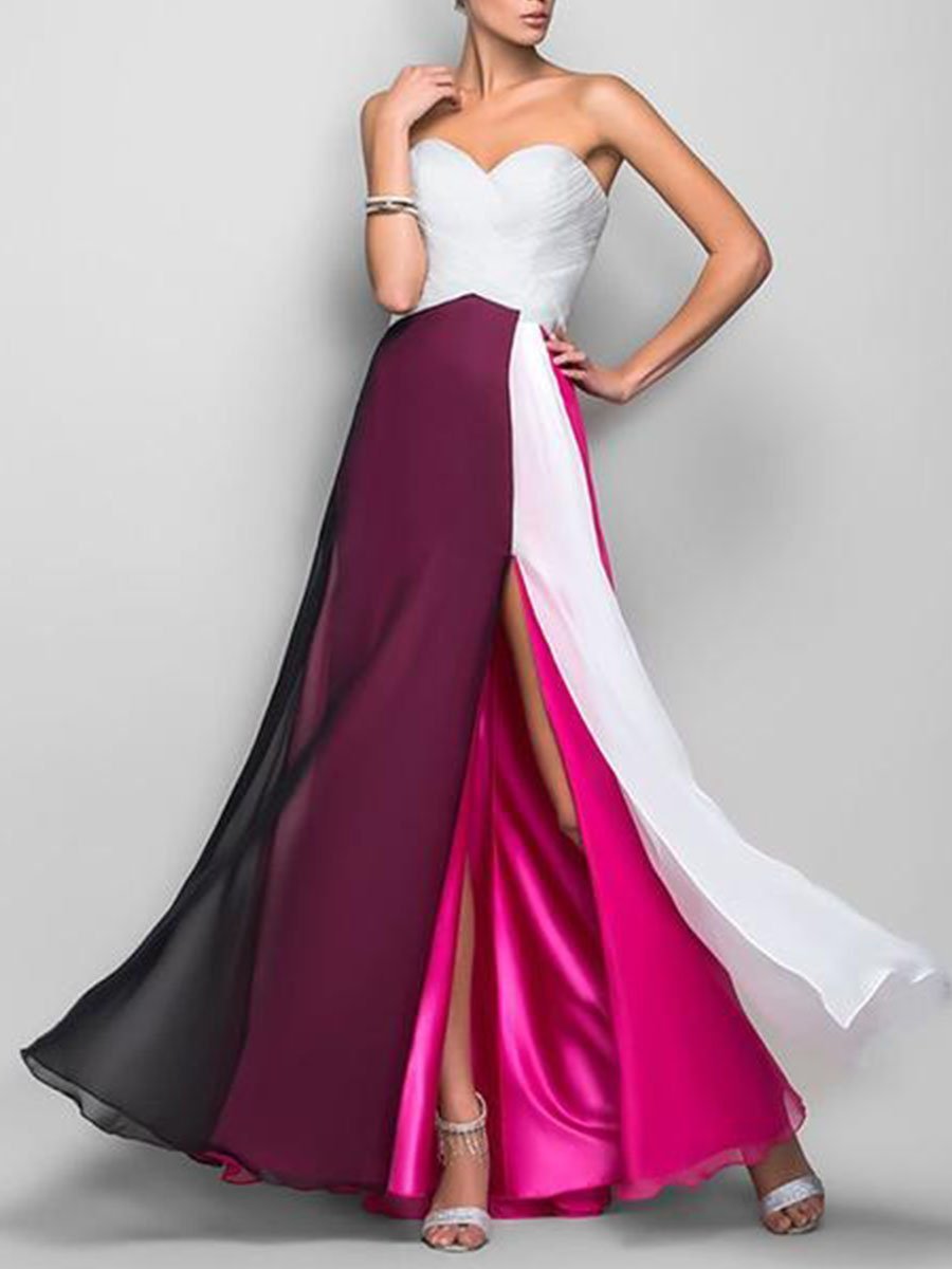Elegant Off Shoulder Long Section Evening Maxi Dress