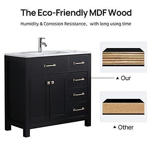 Sink Combo Cabinet Undermount Ceramic Vessel Sink Chrome