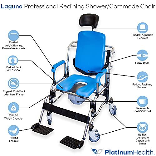 Shower Chair, Instutional Quality with Padded Seat, Back, Armrests and Free Bonus