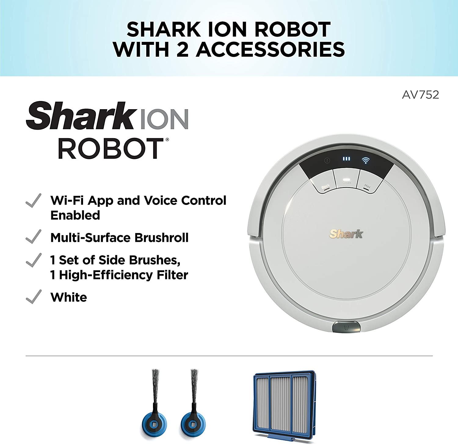 Robot Vacuum AV753, Wi Fi Connected/White