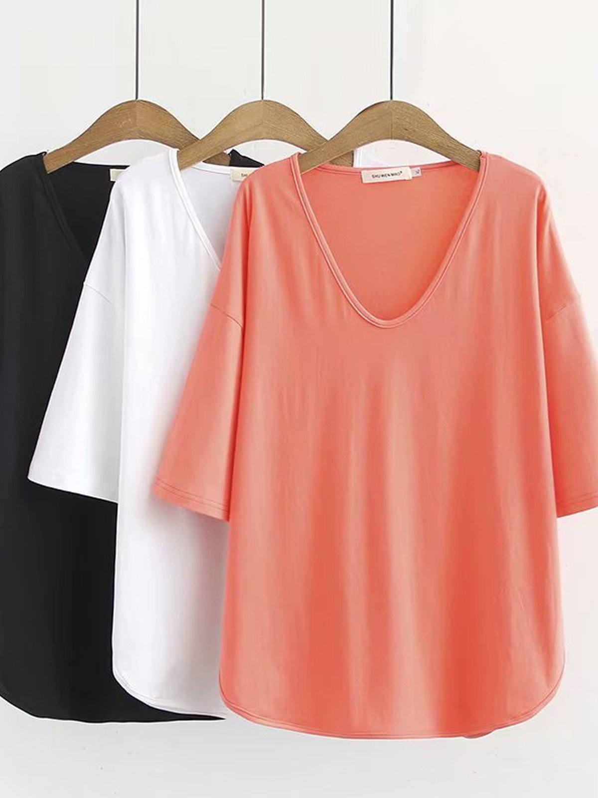 V Neck Cotton Shirts & Tops