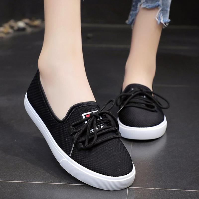 Women Fabric Sneakers Casual Comfort Lace Up Shoes