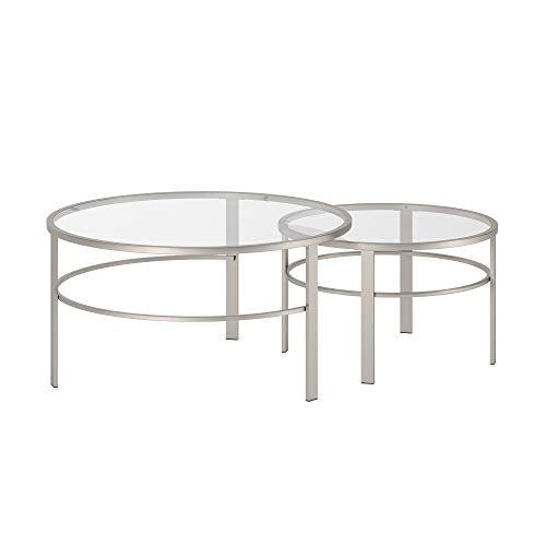 Henn&Hart Coffee Table with Satin Nickel finish