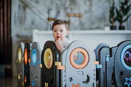 Safe Zone Playpen Gray Black Baby Playpen – Kids Activity Center Playard