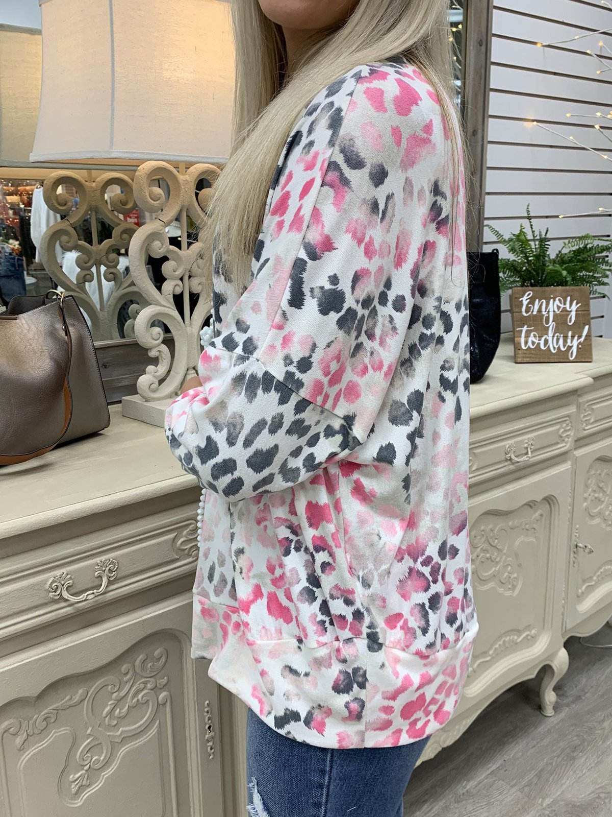 Vintage Shift Long Sleeve Printed Shirts & Tops