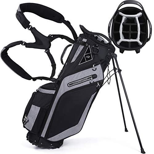 Golf Stand Bag 14 Way Top Dividers Ergonomic with Stand 8 Pockets, Dual Strap