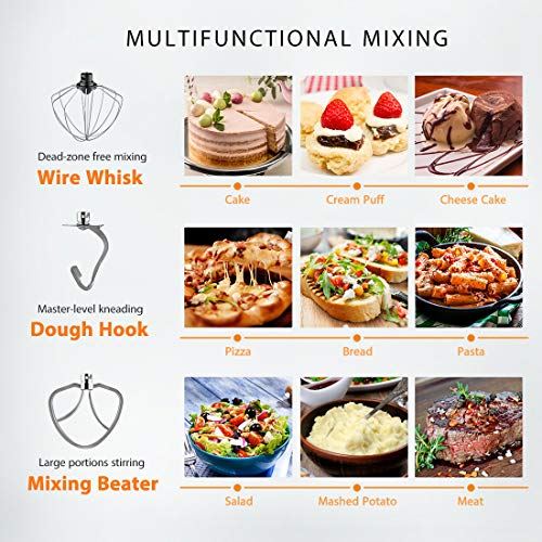 660W 6-Speed Tilt-Head Kitchen Electric Food Mixer with Beater