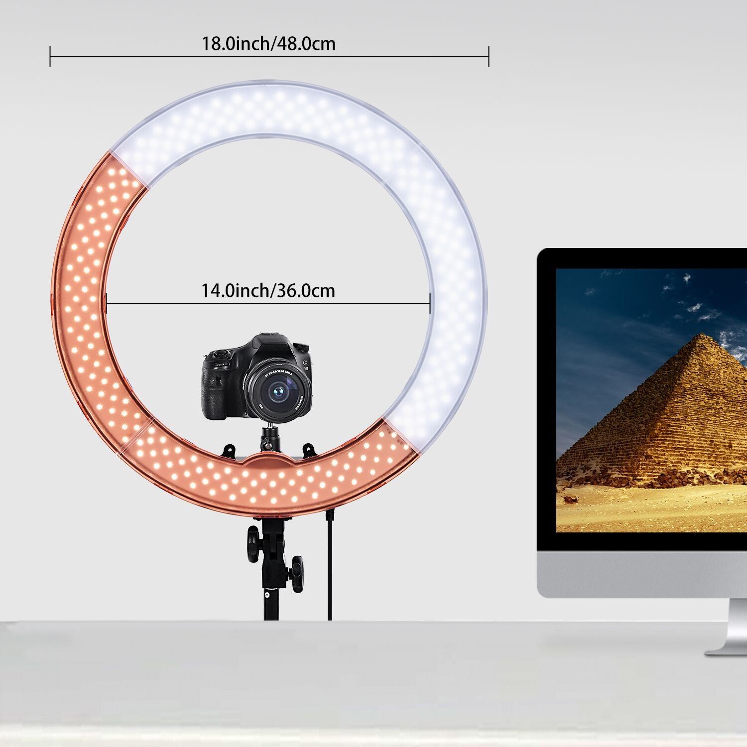 FOSOTO RL-18 Led Ring Light Photography Lamp 18 Inch Ring Lamp 55W Ring light