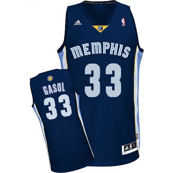 Marc Gasol Grizzlies Road #33 Navy Blue Jersey