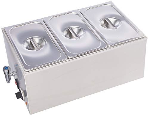 3 Commercial Grade Stainless Steel Bain Marie Buffet Food Warmer