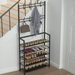 Coat Rack Shoe Cabinets Floor Hanger Storage Wardrobe Clothing Drying Racks Shoe Rack