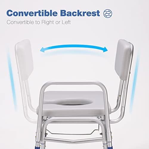 Transfer Bench with Commode 500 Lbs, Combination Padded Transfer Bench