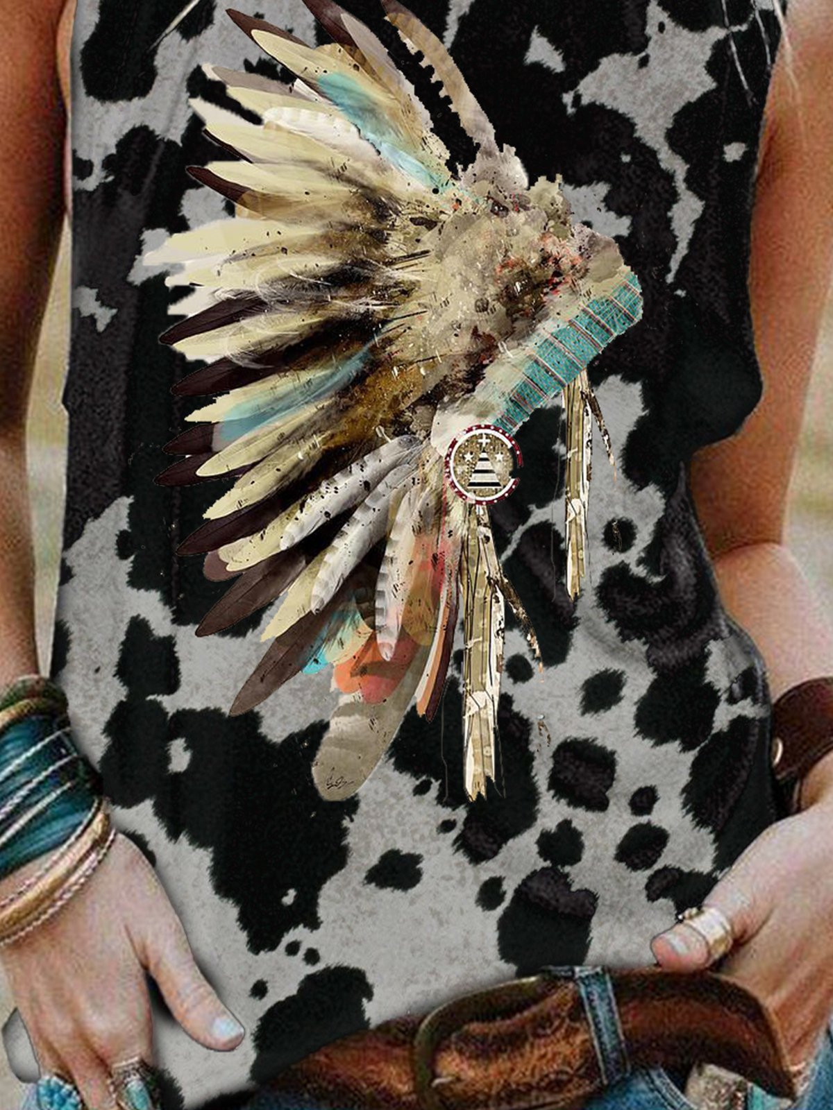 Cotton-Blend Printed Shirts & Tops