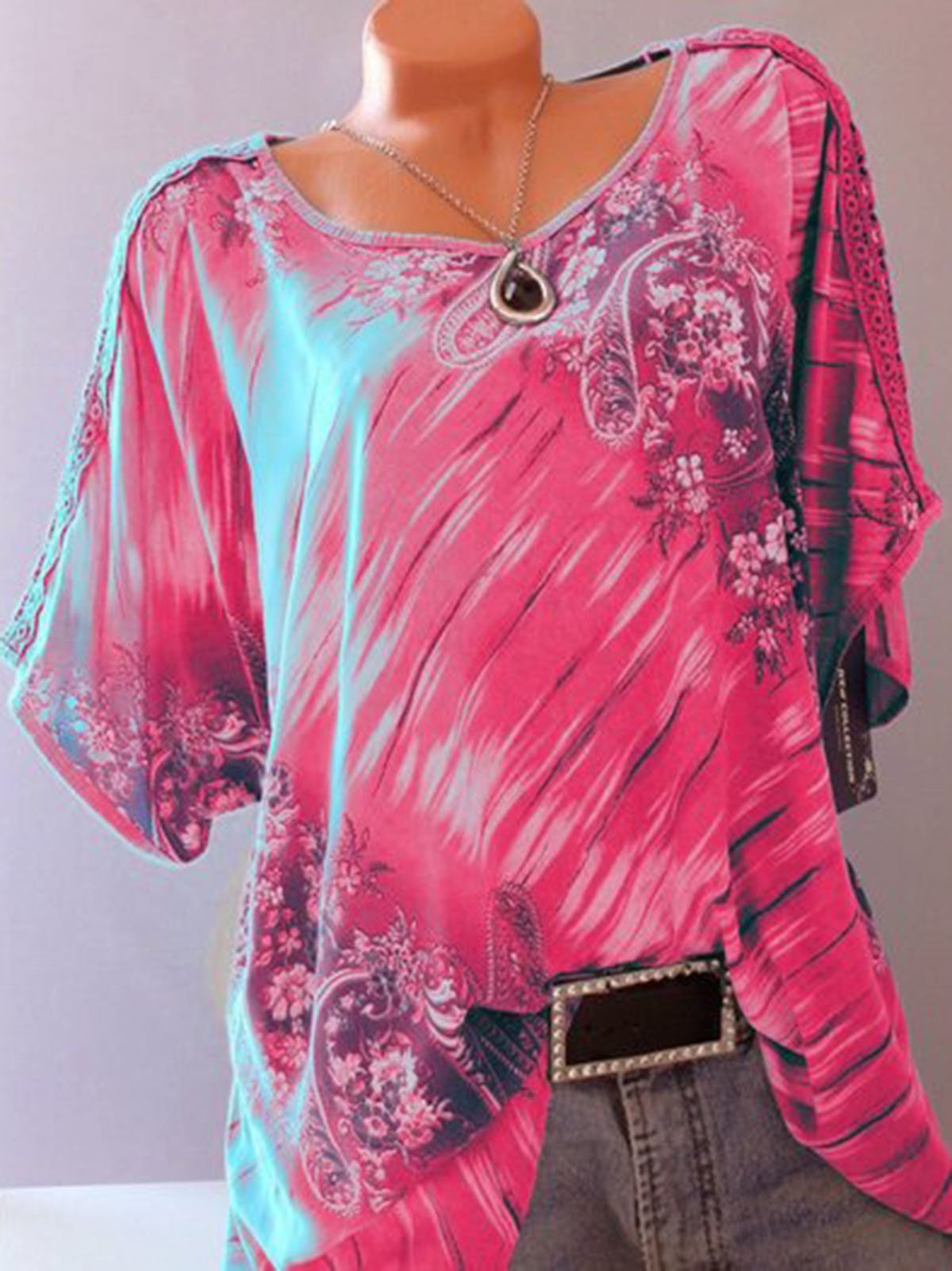 Short Sleeve Printed Casual Casual Tops