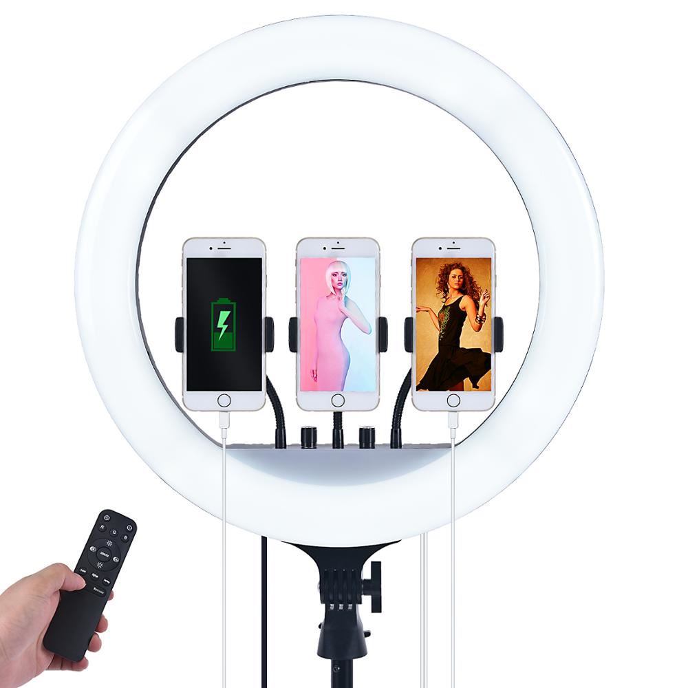 18 Inch Led RGB Ring Light Photographic Lighting 2700-6500K Ring Lamp With Tripod and USB