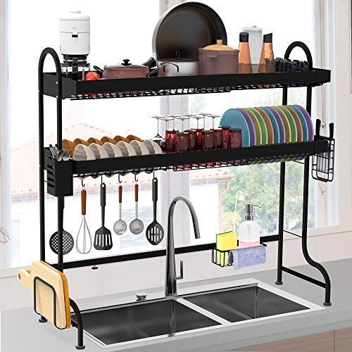 Dish Drying Rack Over Sink Adjustable(24.4���-37���), ULG 3 Tier Stainless Steel