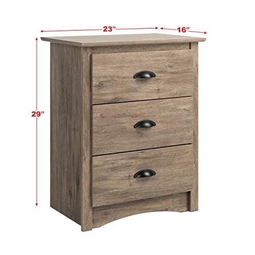 Prepac Salt Spring 3-Drawer Tall Nightstand