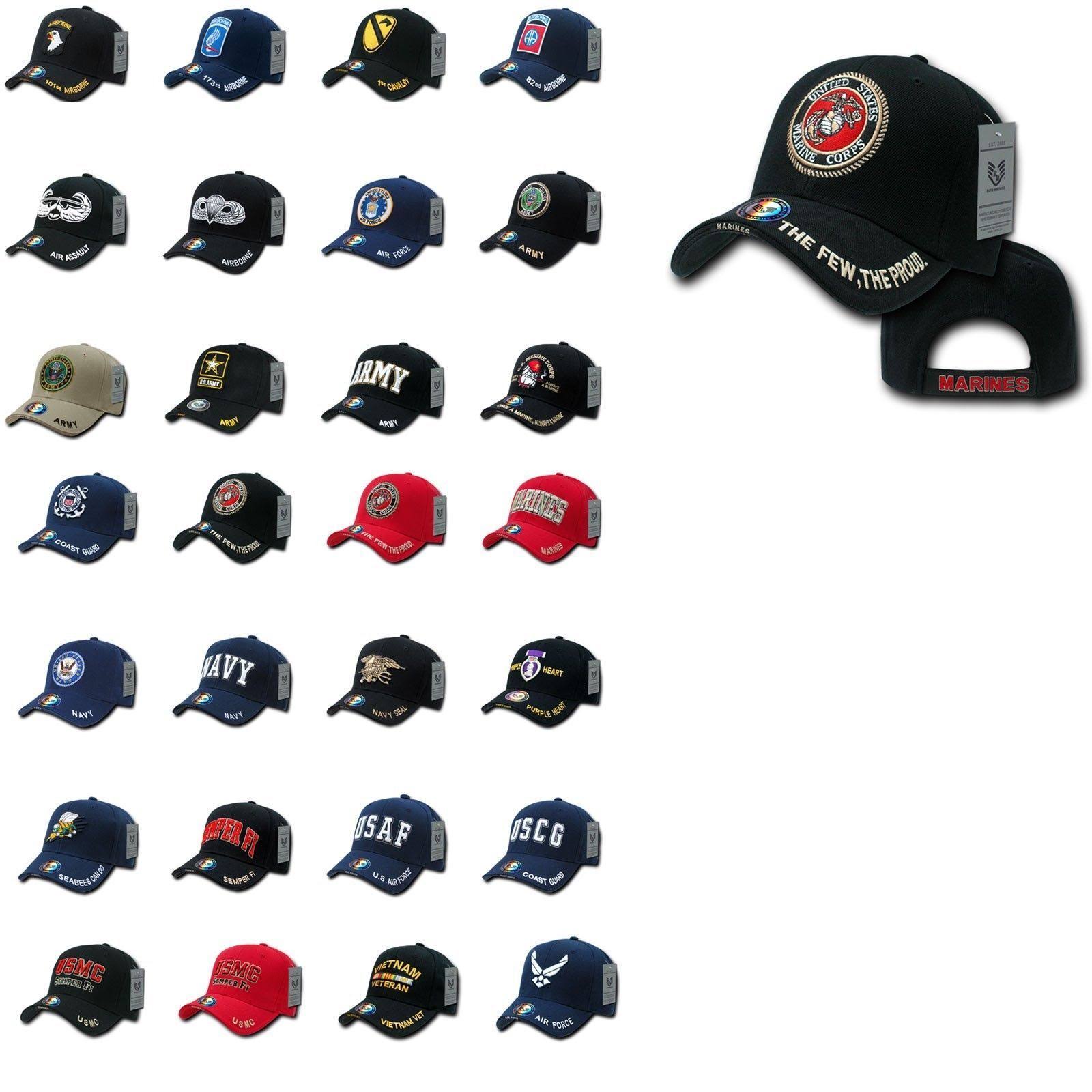 1 Dozen Veteran Military Army Airforce Navy Marines Baseball Hats Caps Wholesale