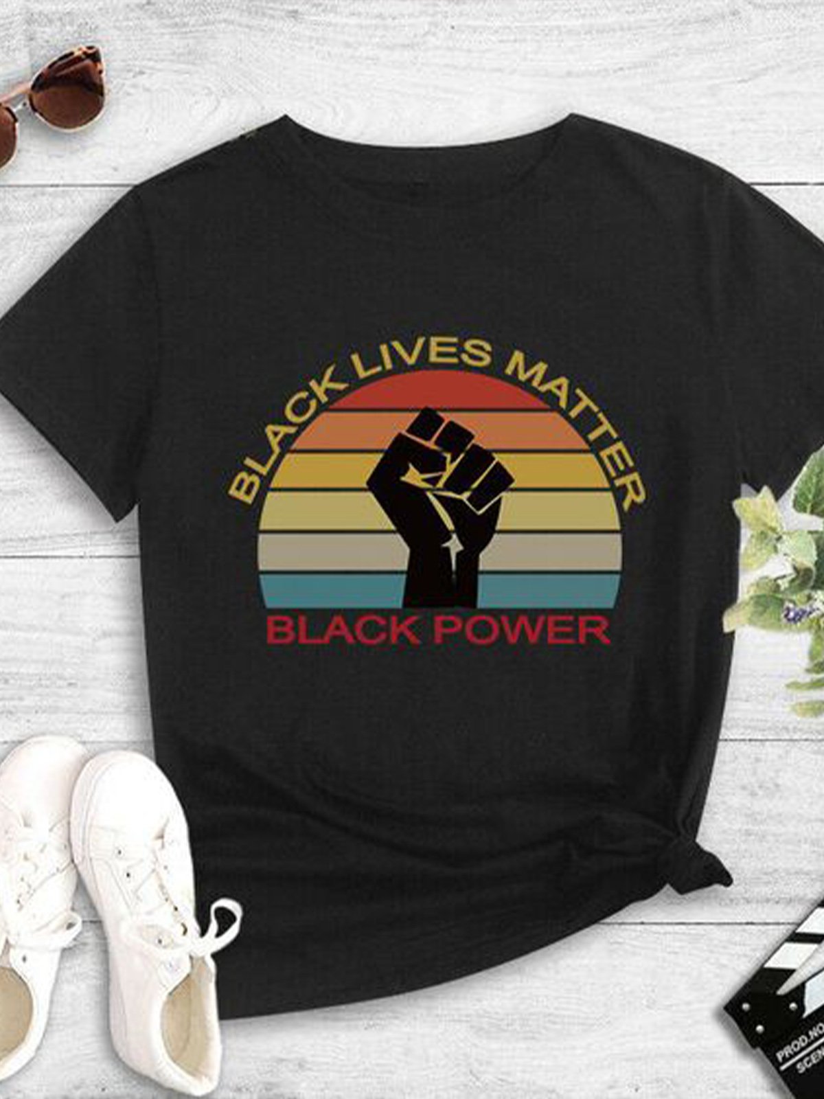 Black Power Ombre/tie-Dye Short Sleeve Shirts & Tops