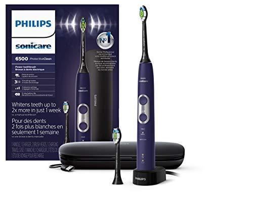 Electric Toothbrush with Charging Travel Case and Extra Brush Head, Deep Purple