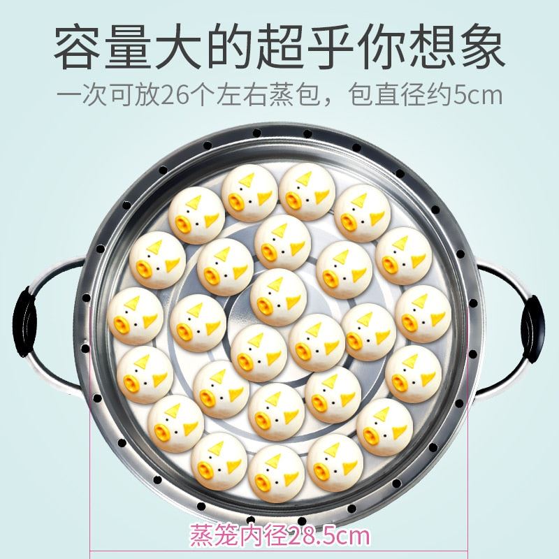 Electric Steamer Multi-layer Automatic Power-off Large Capacity Stainless Steel Steamer Food Warmer Steamer