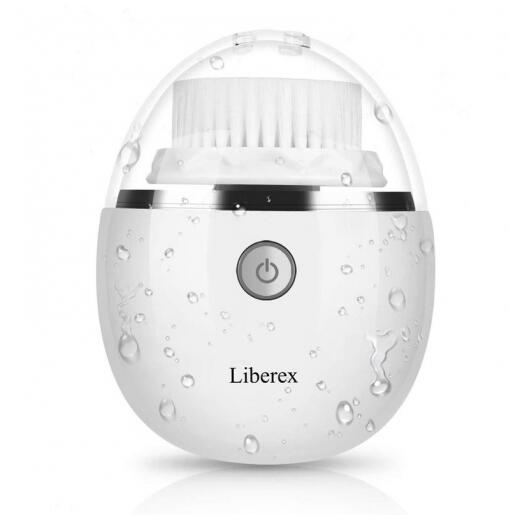 Egg Vibrant Facial Cleansing Brush with 2 Replaceable Brushes, White