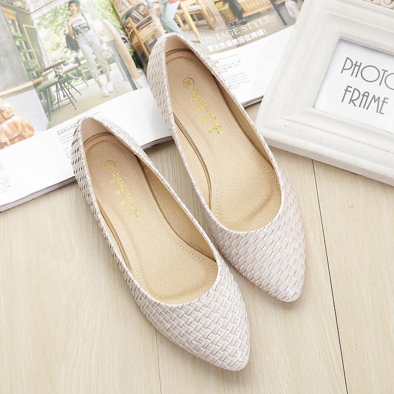 Microfiber Pointed Toe Women Slip-On Flats
