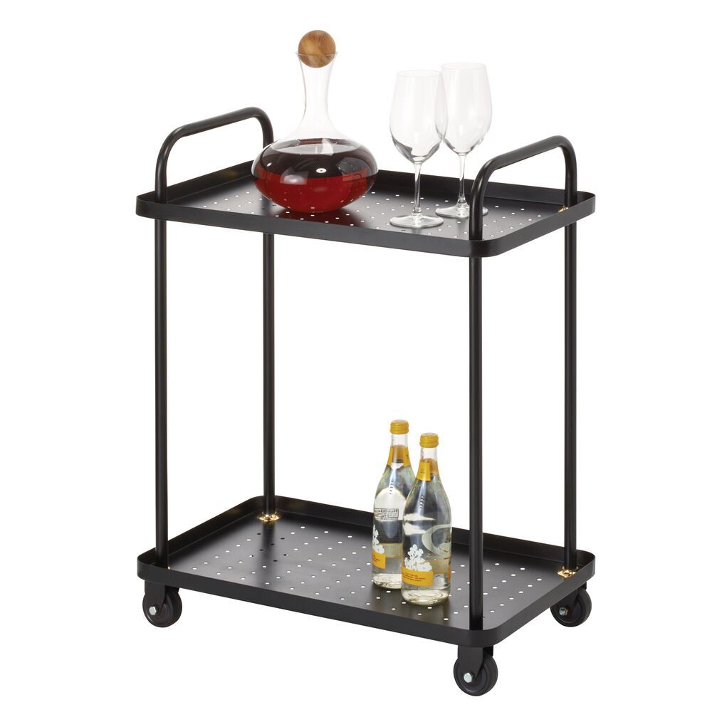 iDesign Arlo Cart in Matte Black and Brass