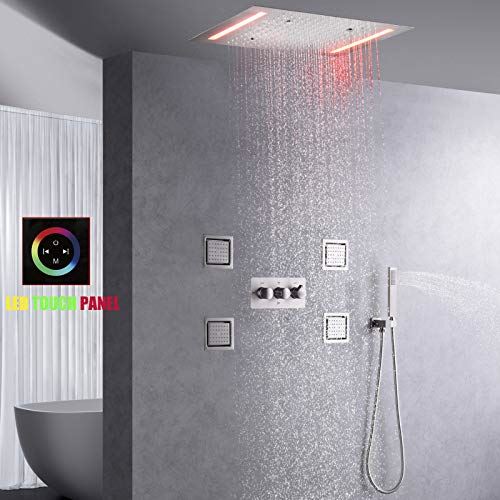 Ceil Mounted 14 X 20 Inch Rectangular Atomizing Rain Shower Head Faucet