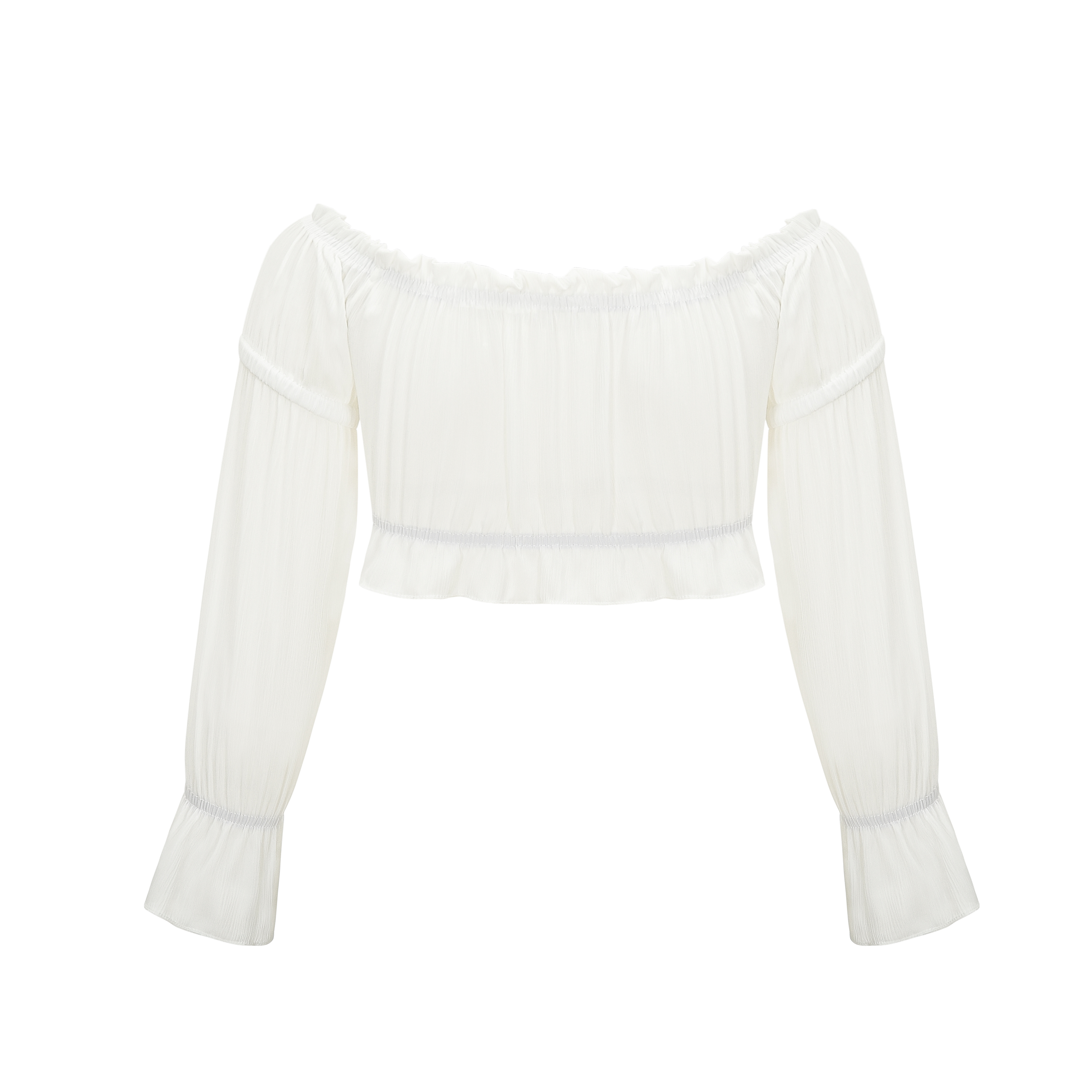 Off Shoulder Long Sleeve Bandeau Top