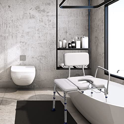 Transfer Bench with Commode 500 Lbs, Combination Padded Transfer Bench