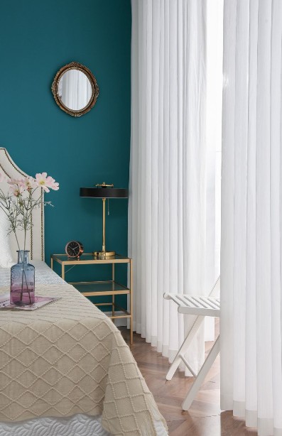 Fireproof Flame Retardant Sheer White Curtain REGAL