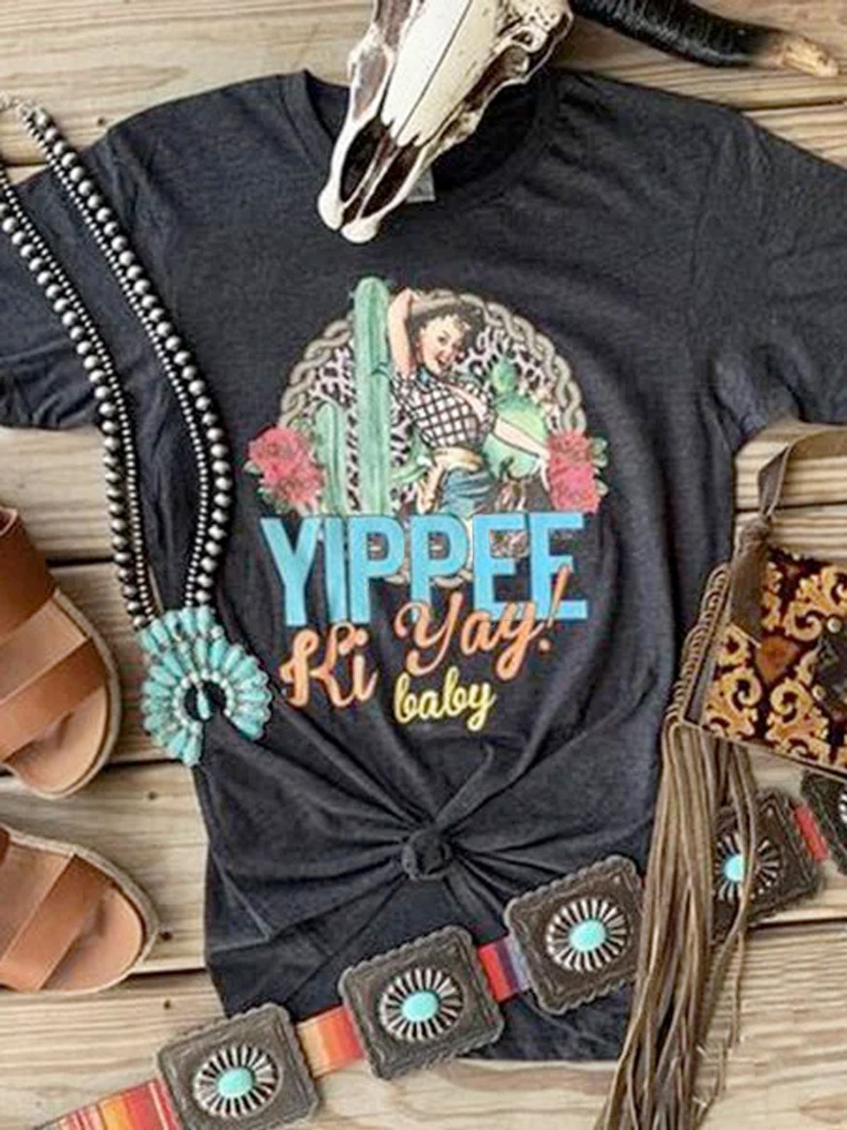 Black Jersey Vintage Short Sleeve Crew Neck Shirts & Tops