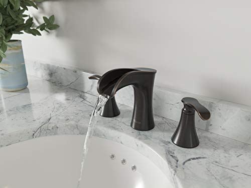 JDYY Jaida Waterfall Widespread Bathroom Sink Faucet, Tuscan Bronze