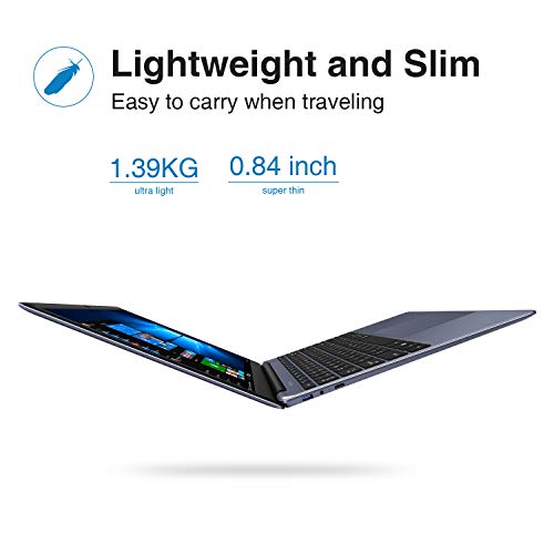 CHUWI HeroBook Pro Windows 10 笔记本电脑,14.1 英寸 1920x1080 FHD IPS 显示屏,8G RAM 256GB 固态硬盘,带 Intel Gmini Lake N4020,轻薄笔记本,7 个端口合一,电池寿命长