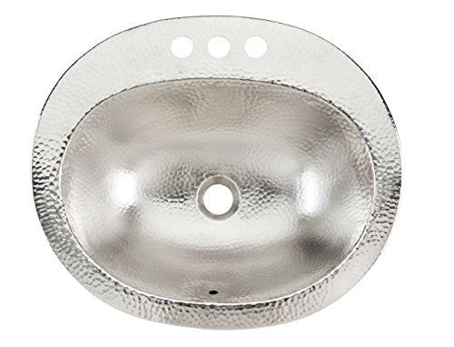 Dalton Drop-in Handcrafted Bathroom Sink, 20���, Hammered Nickel